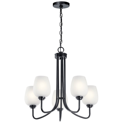 Kichler 5-Light Chandelier | Traditional Black Steel | Dining Room & Living Room | 24.25 x 24.25 x 22.75 in | Model 44377BK