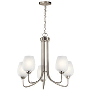 Kichler 5-Light Chandelier | Traditional Brushed Nickel Steel | Dining Room & Living Room | 24.25 x 24.25 x 22.75 in | Model 44377NI