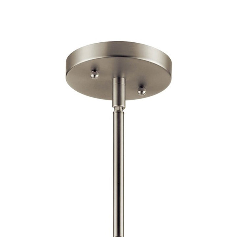 Kichler Valserrano 5in 1-Light Mini Pendant | Brushed Nickel Steel and Seeded Glass | Kitchen Island & Dining Room | 5 x 8 in | Model 44380NICS