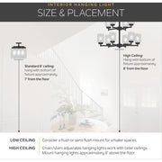 Kichler Raffiana 18in 1-Light Mini Pendant | Industrial Black and Clear Satin Etched Glass with Rattan Dome | Kitchen Island & Dining | Model 44399BK