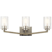 Kichler 3-Light Bath Vanity | Lodge Rustic Distressed Antique Gray Steel | Bathroom Vanity | 24 x 24 x 9 in | Model 45034DAG