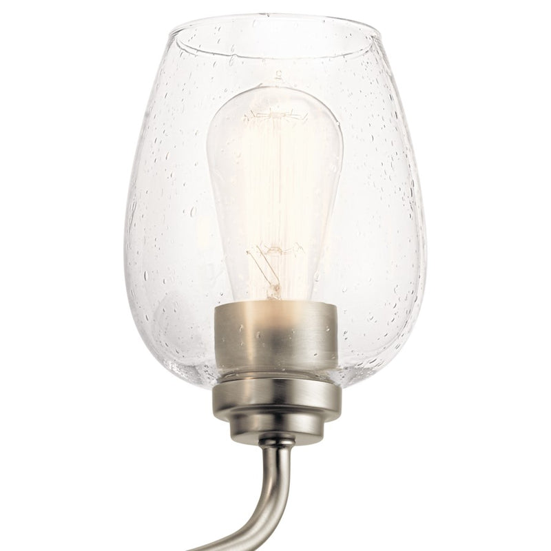 Kichler Valserrano 14.5in 2-Light Vanity Light | Traditional Brushed Nickel and Clear Seeded Glass | Bathroom Vanity | Model 45128NICS
