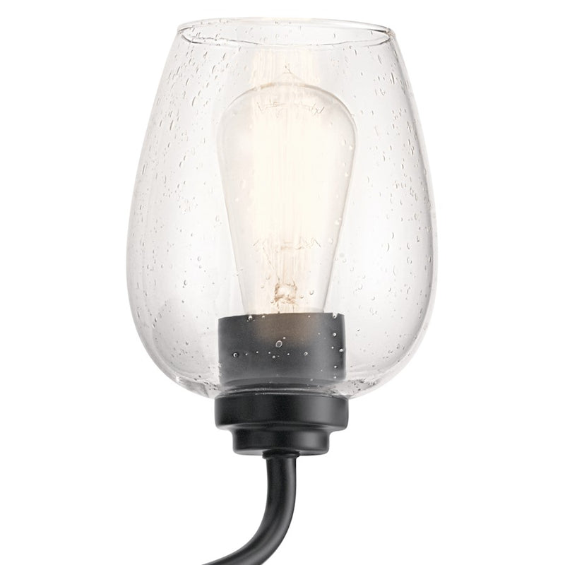 Kichler Valserrano 33.5in 4-Light Vanity Light | Traditional Black and Clear Seeded Glass | Bathroom Vanity | 33.5 x 10.25 in | Model 45130BKCS