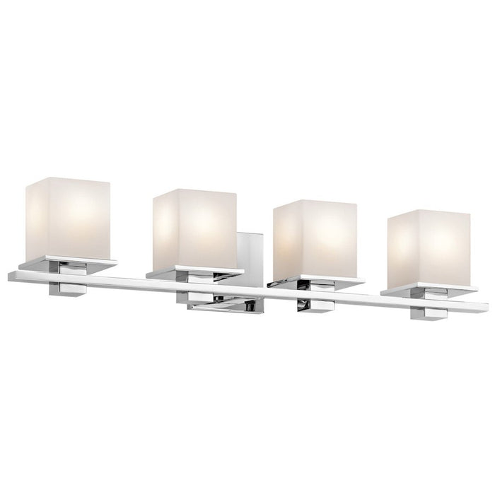 Kichler Tully 4 Light Wall Mt Bath 4 Arm, Black/Etched Cased Opal - 45152BK