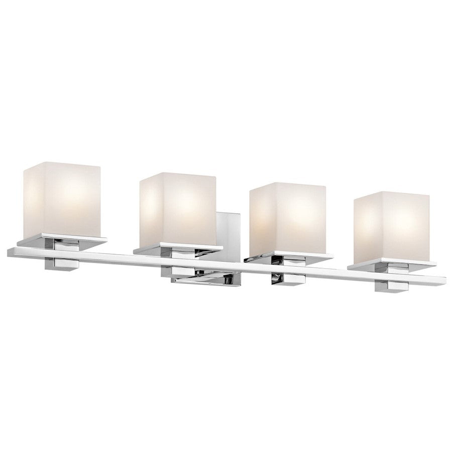 Kichler Tully 4 Light Wall Mt Bath 4 Arm, Black/Etched Cased Opal - 45152BK