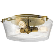 Kichler Alton 18.5in 3-Light Flush Mount | Contemporary Natural Brass and Clear Seeded Glass | Bedroom & Hallway | 18.5 x 7.5 in | Model 45299NBR