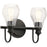 Kichler Greenbrier 2-Light Vanity Light | Transitional Black Steel and Clear Seeded Glass | Bathroom Vanity Light | 14.25 x 10.25 x 6.5 in | Model 45391BK