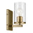 Kichler Crosby 1 Light Cylinder 9.25" Wall Sconce, Brass/Clear