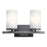 Kichler Crosby 2-Light Vanity Light | Contemporary Black Steel and Satin Etched Opal Glass | Bathroom Vanity Light | 15 x 8.75 x 6.5 in | Model 45496BK