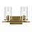 Kichler Crosby 2 Light Linear 8.75" Vanity Light, Brass/Clear