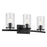 Kichler Crosby 3 Light Linear 8.75" Vanity Light, Black/Clear