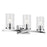 Kichler Crosby 23in Wide 3-Light Vanity Light | Modern Chrome & Clear Glass | Bathroom Vanity Lighting | 24W Max 120V Damp Rated | Model 45497CHCLR