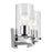 Kichler Crosby 23in Wide 3-Light Vanity Light | Modern Chrome & Clear Glass | Bathroom Vanity Lighting | 24W Max 120V Damp Rated | Model 45497CHCLR