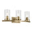 Kichler Crosby 3 Light Linear 8.75" Vanity Light, Brass/Clear