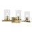 Kichler Crosby 3 Light Linear 8.75" Vanity Light, Brass/Clear - 45497NBRCLR