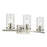 Kichler Crosby 3 Light Linear 8.75" Vanity Light, Nickel/Clear - 45497NICLR