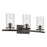 Kichler Crosby 3 Light Linear 8.75" Vanity Light, Olde Bronze/Clear