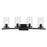 Kichler Crosby 31in 4-Light Linear Vanity Light | Modern Black Steel & Clear Glass | Bathroom Vanity & Damp Area Light | 4 Lights 100W | Model 45498BKCLR