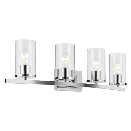 Kichler Crosby 4 Light Linear 8.75" Vanity Light, Chrome/Clear