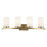 Kichler Crosby 31in 4-Light Linear Vanity Light | Natural Brass Steel & Satin Etched Cased Opal Glass | Bathroom Vanity Light | Model 45498NBR