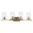 Kichler Crosby 4 Light Linear 8.75" Vanity Light, Brass/Clear