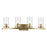 Kichler Crosby 4 Light Linear 8.75" Vanity Light, Brass/Clear