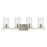 Kichler Crosby 31in 4-Light Vanity Light | Brushed Nickel Steel & Clear Glass | Bathroom & Powder Room Lighting | 100W per Bulb, 4-Bulb | Model 45498NICLR