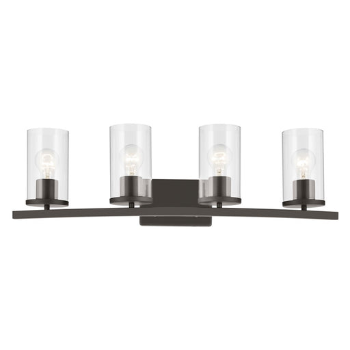Kichler Crosby 4 Light Linear 8.75" Vanity Light, Olde Bronze/Clear
