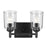 Kichler Shailene 2-Light 8.25in Vanity Light | Traditional Black Steel & Clear Glass | Bathroom & Powder Room Vanity | Max 200W Incan | Model 45573BKCLR
