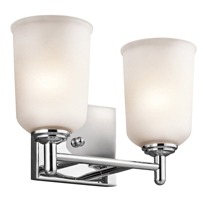 Kichler Shailene 2 Light Wall Mt Bath 2 Arm, Brass/Clear Etched - 45573NBR