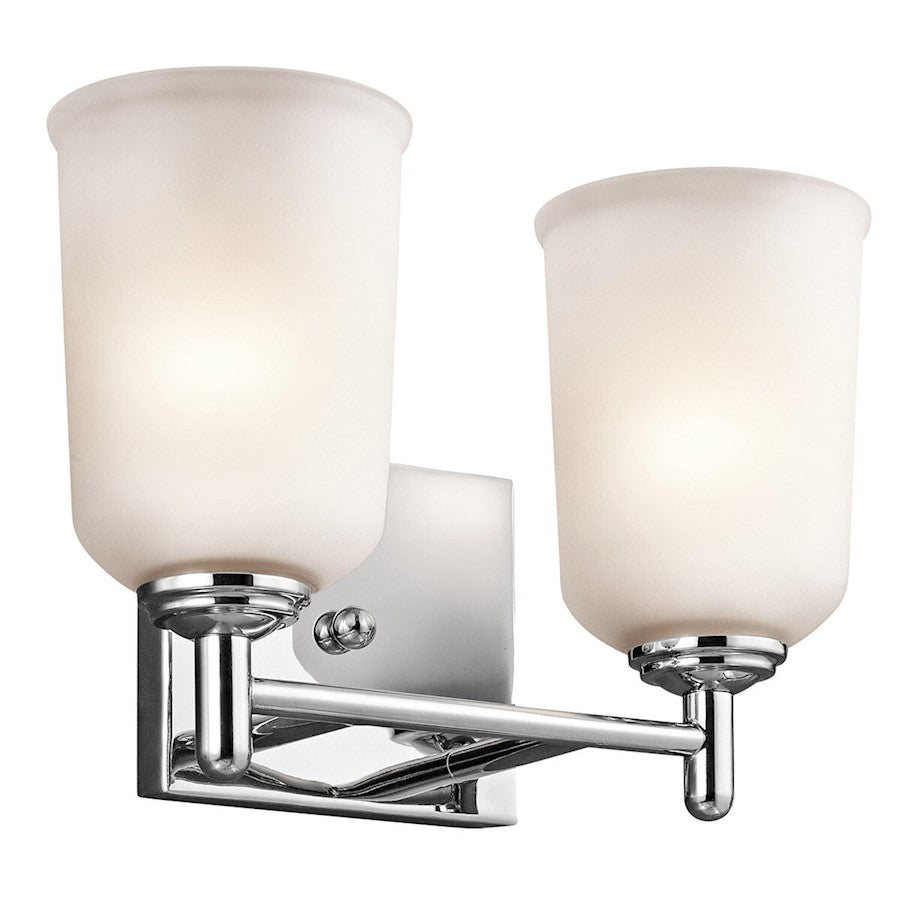 Kichler Shailene 2 Light Wall Mt Bath 2 Arm, Brass/Clear Etched - 45573NBR