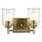 Kichler Shailene 12.5in Wide 2-Light Vanity Light | Traditional Natural Brass & Clear Glass | Bathroom Vanity Lighting | 100W Max | Model 45573NBRCLR