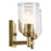 Kichler Shailene 12.5in Wide 2-Light Vanity Light | Traditional Natural Brass & Clear Glass | Bathroom Vanity Lighting | 100W Max | Model 45573NBRCLR