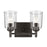 Kichler Shailene 2-Light Linear Vanity Light 12.5in Wide | Olde Bronze Steel & Clear Glass | Bathroom Damp Rated | 100W Incandescent | Model 45573OZCLR