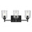 Kichler Shailene 3-Light 21in Linear Vanity Light | Traditional Black Steel & Clear Glass | Bathroom Vanity & Damp Location | 300W Max | Model 45574BKCLR