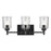 Kichler Shailene 3 Light Linear 8.25" Vanity Light, Black/Clear