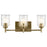 Kichler Shailene 21in 3-Light Linear Vanity Light | Traditional Natural Brass & Clear Glass | Bathroom Vanity Light | 3x100W Dimmable | Model 45574NBRCLR