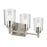 Kichler Shailene 3 Light Linear Vanity Light | Traditional Brushed Nickel & Clear Glass | Bathroom Vanity & Dressing Area Light | 100W | Model 45574NICLR