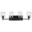 Kichler Shailene 30in 4-Light Linear Vanity Light | Traditional Black Steel & Clear Glass | Bathroom Above-Vanity Light | 100W x 4 | Model 45575BKCLR