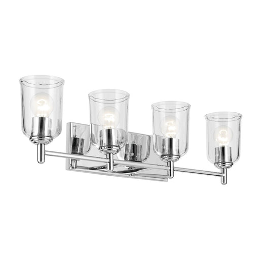 Kichler Shailene 4 Light Linear 8.25" Vanity Light, Chrome/Clear