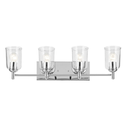Kichler Shailene 4 Light Linear 8.25" Vanity Light, Chrome/Clear