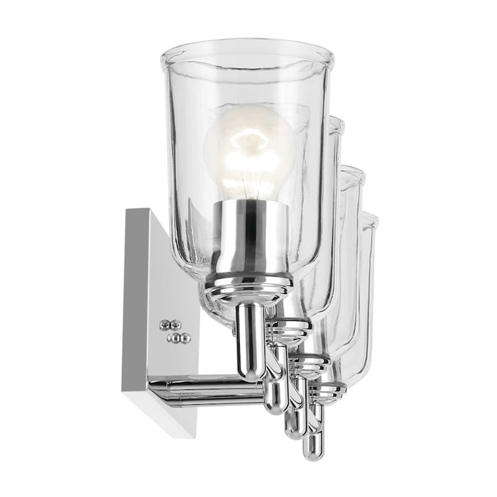 Kichler Shailene 29.75in 4-Light Vanity Light | Traditional Chrome & Clear Glass | Bathroom Vanity Lighting | 400W Incandescent | Model 45575CHCLR