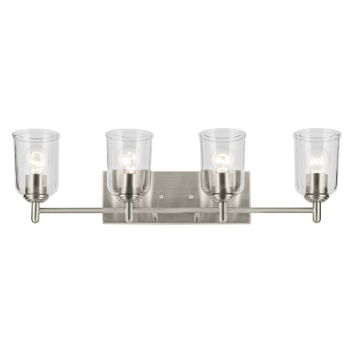 Kichler Shailene 4 Light Linear 8.25" Vanity Light, Nickel/Clear