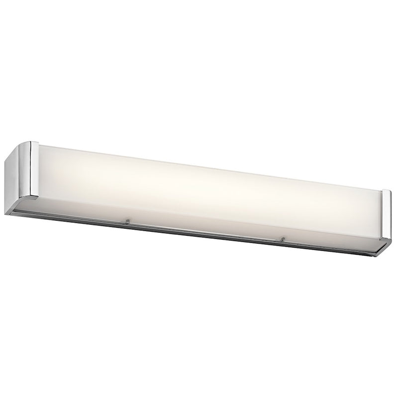 Kichler Landi 36in 3-Light LED Bath Light | Chrome and White Opal Glass | Bathroom Vanity | 1350 Lumens, 3000K, Dimmable | Model 45618CHLED