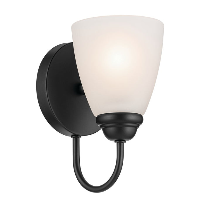 Kichler Jolie 1 Light Wall Sconce, Black/Clear Satin Etched - 45637BK