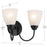 Kichler Jolie 2 Light Bath Light, Black/Clear Satin Etched