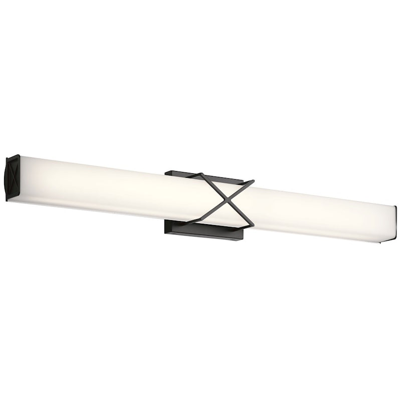Kichler Trinsic 32in 3-Light LED Vanity Light | Modern Brushed Nickel and Satin Etched White Glass | Bathroom Vanity | 32 x 4.5 in | Model 45658NILED