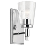 Kichler Audrea 10in 1-Light Wall Sconce | Transitional Chrome | Bathroom & Hallway | 5 x 6 x 10 in | Model 45866CH