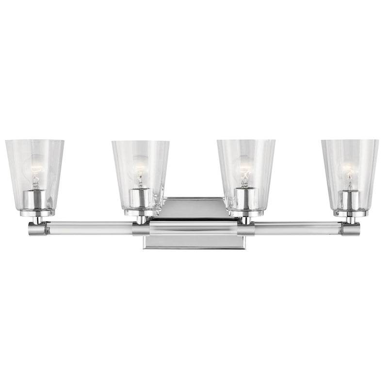 Kichler Audrea 30in 4-Light Bath Vanity Light | Transitional Chrome | Bathroom Vanity | 30 x 6 x 10 in | Model 45869CH
