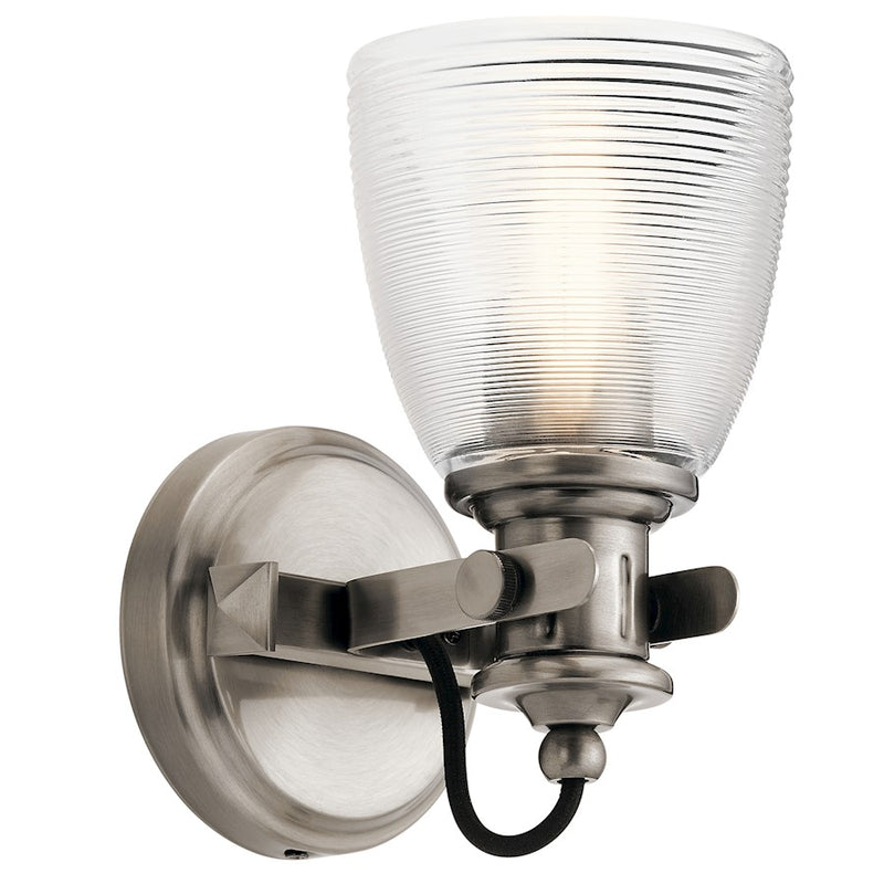 Kichler Flagship 1-Light Wall Sconce | Rustic Classic Pewter | Hallway & Bathroom Accent | 5 x 7 x 9.5 in | Model 45871CLP